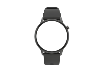 Grey round smartwatch transparent background