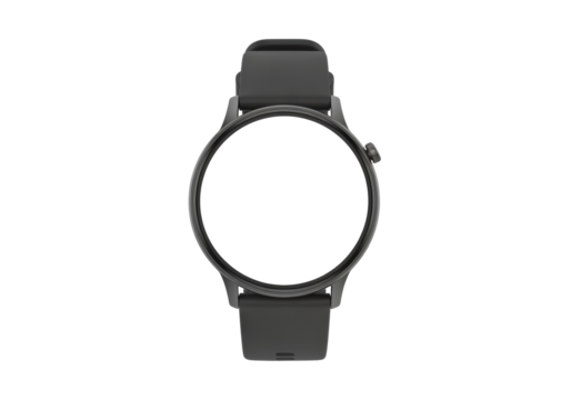 Grey round smartwatch transparent background - Powered by Adobe