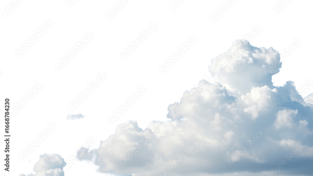 Poster realistic white cloud sky element isolated on transparent background fluffy clouds in cutout