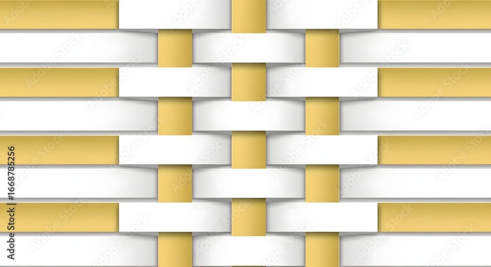 Fototapete a woven pattern with alternating white and gold stripes, creating a textured and visually appealing 