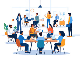 Flat office people pack (transparent background vector)