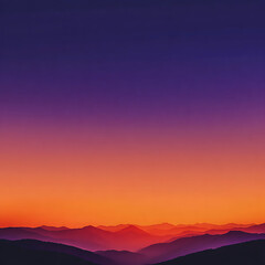 Obraz premium Colorful Sunset Gradient Sky over Mountain Landscape