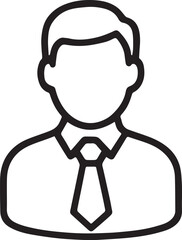 mle vector icon, ofice employee in cartoon character on white background . 