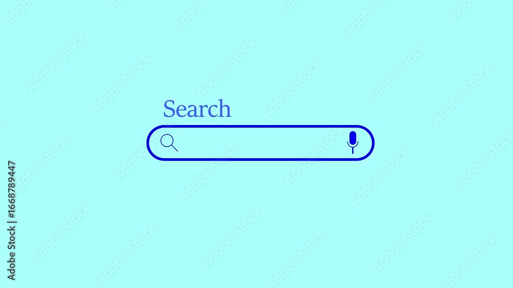 Fototapete search icon with microphone animation. web search engine bar motion graphics animation on transparen