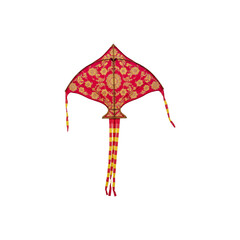 Naklejka premium Colorful Kite with Swirling Patterns