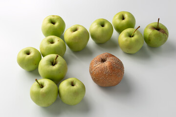 The concept of alienation from society. Rejection by the group. An outsider in society. Decay from within. A rotten apple among the rest