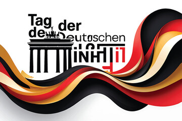 Sleek german unity day celebration banner design