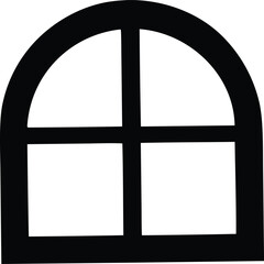 Obraz premium Simple black arched window graphic simple black arched window graphic minimalist design architectural element silhouette architectural element silhouette