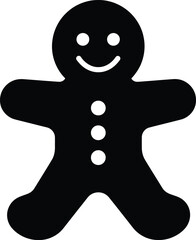 Christmas cookies vector art of black and white gingerbread man, a classic christmas and holiday treat vector