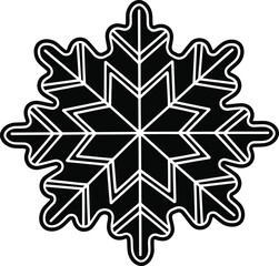 Christmas cookies vector art of simple black snowflake icon for graphic design and decoration in winter season vector