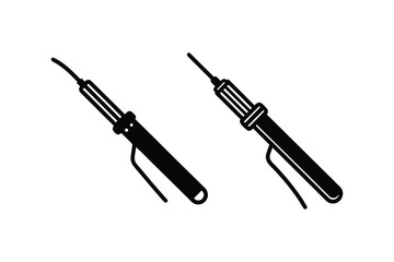 set of soldering iron silhouette vector art illustration