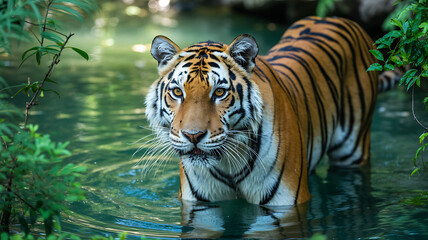 Bengal Tiger Standing in Water