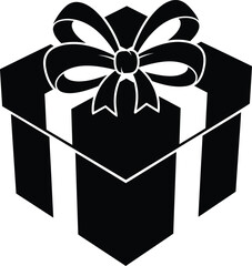 Christmas present vector art of unique black gift box with ribbon and bow for a memorable celebration vector