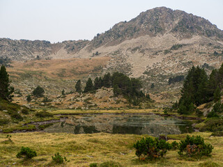 Mountain Lake with Reflections in Pyrenees National Park