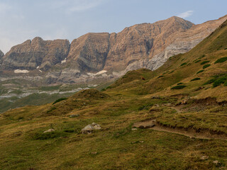 Sunrise over Estaube Cirque in Pyrenees Mountains