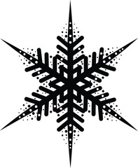 Snowflakes vector art of detailed black snowflake with intricate patterns for winter and holiday designs vector