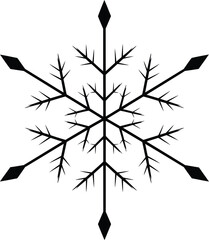 Snowflakes vector art of intricate black snowflake, a symbol of winter, christmas and new year celebration season vector