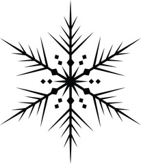 Snowflakes vector art of elegant black snowflake, a delicate winter symbol for festive designs and seasonal greetings vector