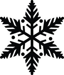 Snowflakes vector art of elegant black snowflake, a symbol of winter, christmas and new year celebration season vector