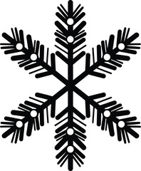 Snowflakes vector art of elegant black snowflake illustration, , perfect for winter holiday designs and festive christmas decorations vector