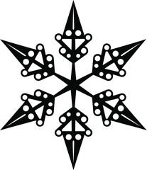 Snowflakes vector art of intricate black snowflake design, , ideal for winter themed projects and elegant christmas cards vector
