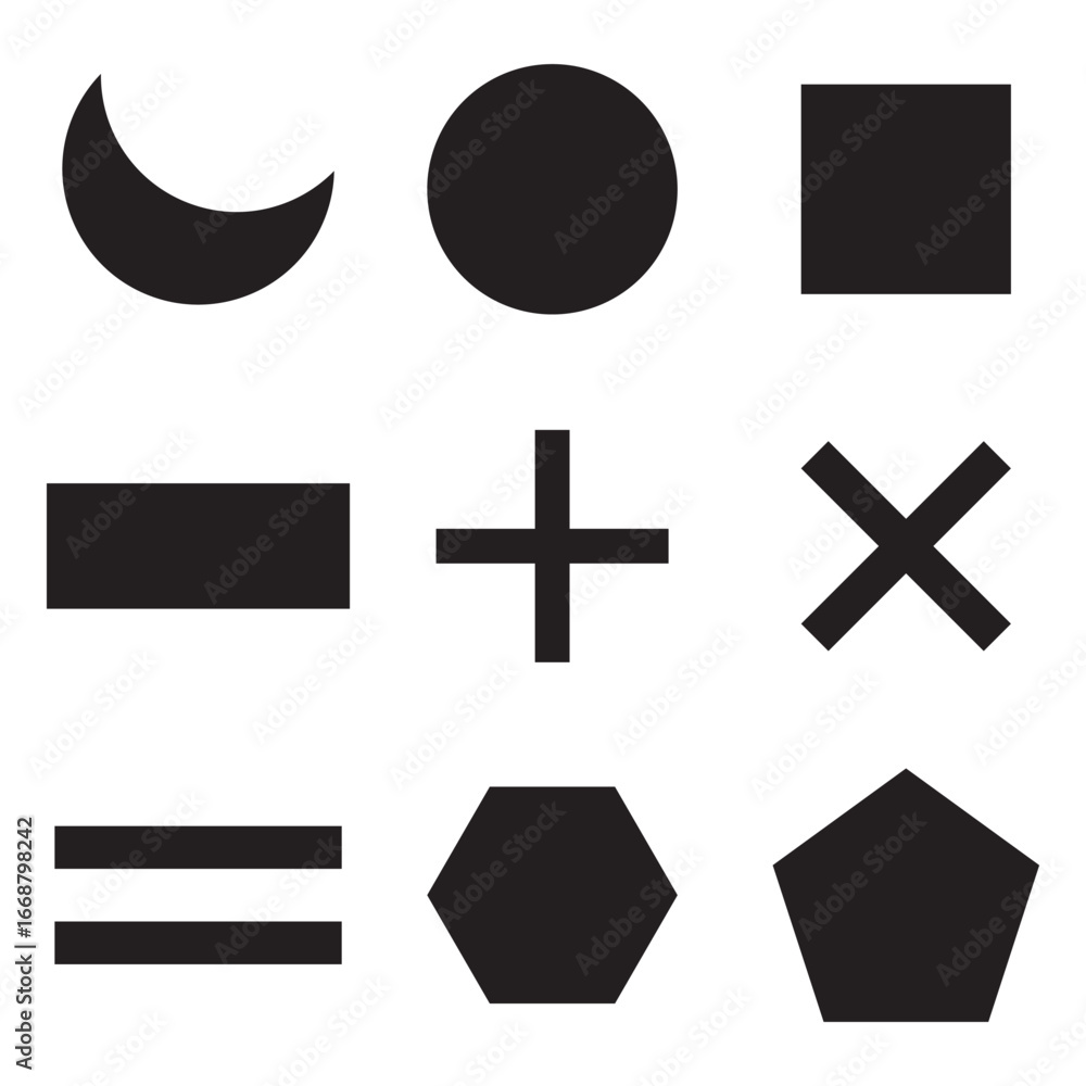 Poster vector basic shape collection. basic shapes vector set. geometric formal shape. polygonal elements. 