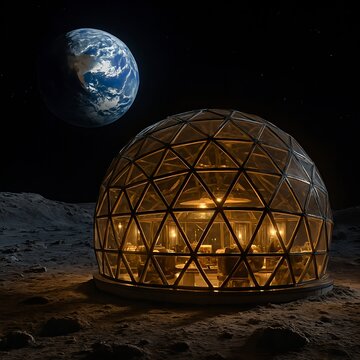 Luxury Moon Resort Space Tourism Concept