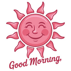 Hand drawn good morning greeting vector illustration isolated on white background