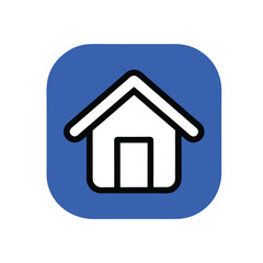 Obraz premium Simple outline home button icon on a clean white background