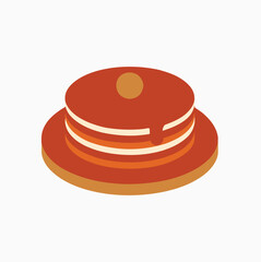 Stylized vector illustration of a stack of pancakes with a simple design
