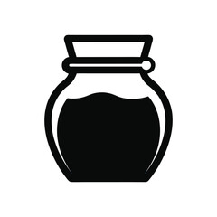 Simple silhouette icon of a water jar on a clean white background