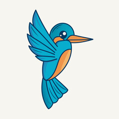 Obraz premium flying kingfisher illustration on white background