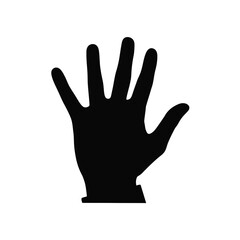 hand palm silhouette finger hands icon on a white background.