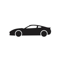 Sports car silhouette , black car illustration, clipart ,car logo on a white background. Eps 10