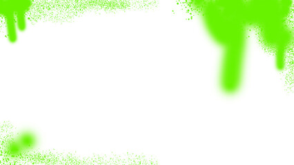 Neon Green Graffiti Spray paint abstract on white background.