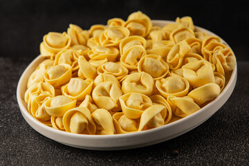 Ravioli raw filled homemade pasta filled raviolis tasty snack fresh delicious gourmet food background on the table rustic top view copy space vegetarian food