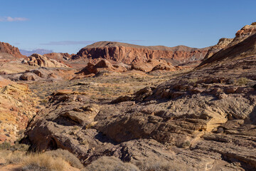 Scneic Winter Desert Landscape n the Valley of Fire State Park Nevada