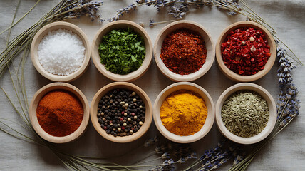 Flat Lay Photograph of Eight Small Round Objects