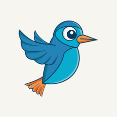 3d flying kingfisher  illustration jpg on white background