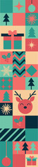 Festive Christmas Border Design with Gifts, Trees, Ornaments and Reindeer