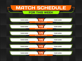 Match schedule for this week with modern design