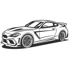 black sports car isolated