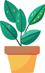 Vibrant green houseplant in a yellow pot fresh growth and natural beauty for home decor and design projects