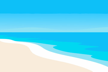 Minimalist beach scene with gentle waves and sandy shore