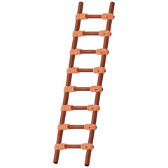 Wooden stairs isolated vector illustration on white background