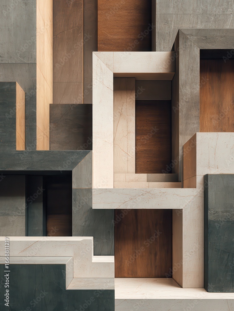 Aufkleber modern abstract composition highlighting clean geometry material texture and harmonious visual balan