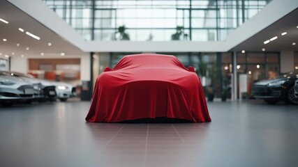 Sleek reveal in luxury car showroom timelapse