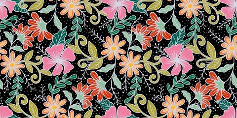 Batik pattern classic Indonesian batik motif with traditional design style 