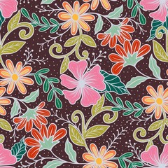 Batik pattern classic Indonesian batik motif with traditional design style 