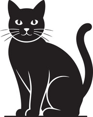 Fototapeta premium cat-black-vector-icon-style-simple-shape